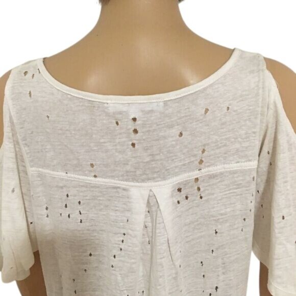 Olivaceous -- Cold Shoulder Linen Blend Top or Coverup - Picture 12 of 16